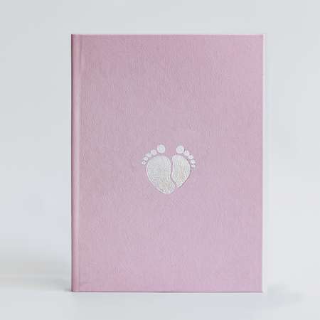 Фотоальбом-дневник Moms Book Первый альбом малыша. Нежно-розовый Колыбель. Для девочки. Кожа