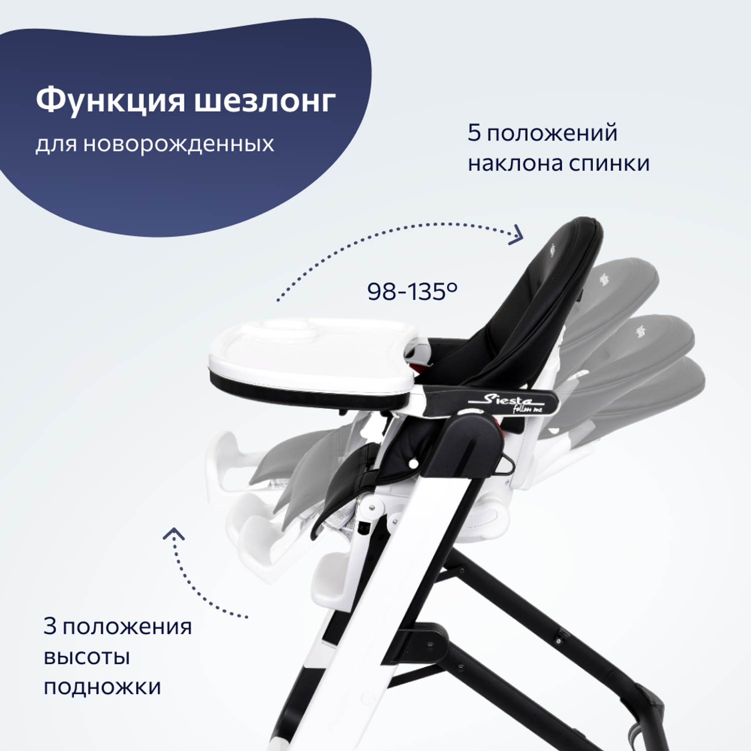 Стульчик для кормления Peg-Perego Siesta Follow Me Licorice - фото 3