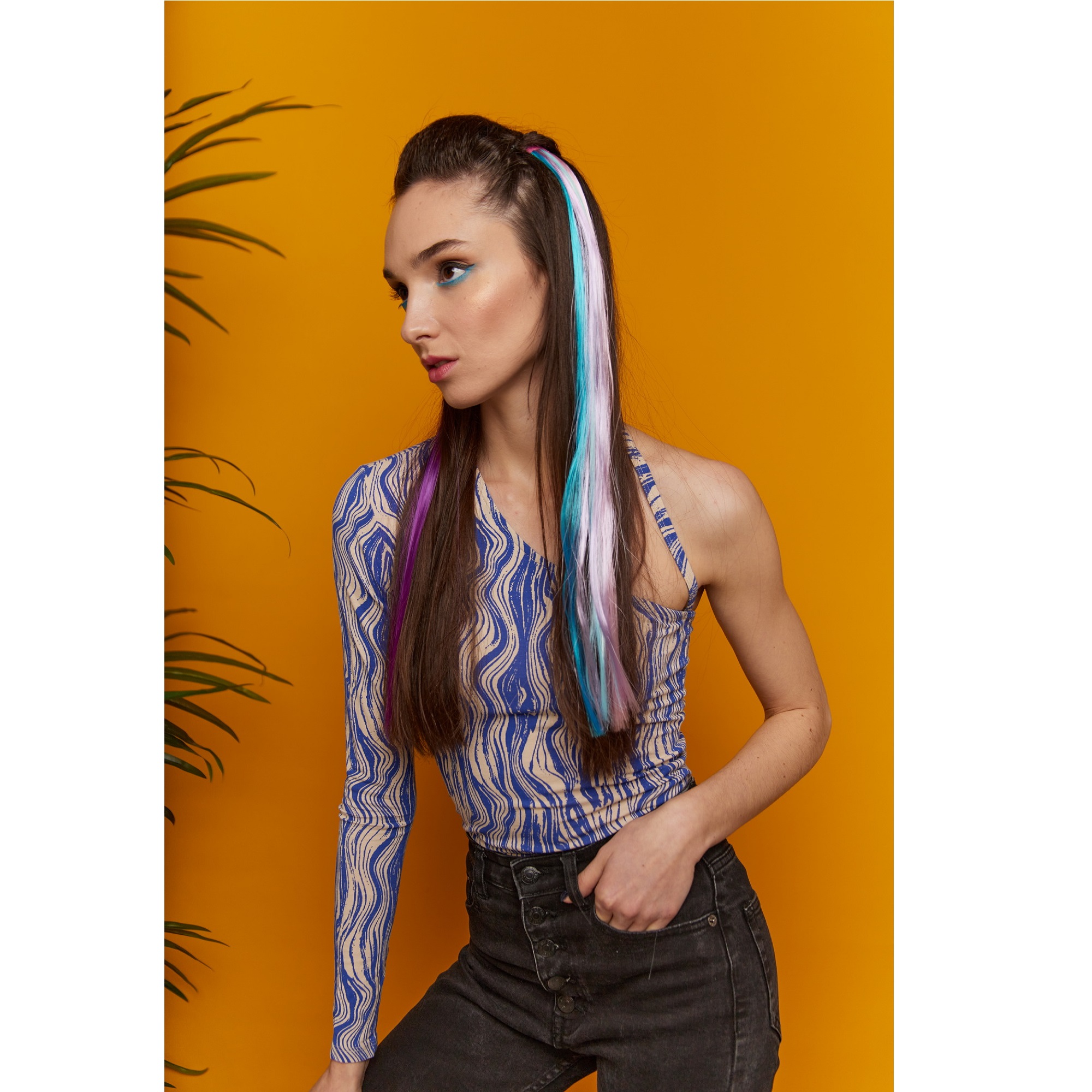 Цветные пряди для волос Lukky Fashion на заколках искусственные детские 50 см аксессуары для девочек - фото 15
