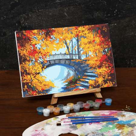 Картина Школа Талантов по номерам на холсте с подрамником «Осенний пейзаж» 30х20 см