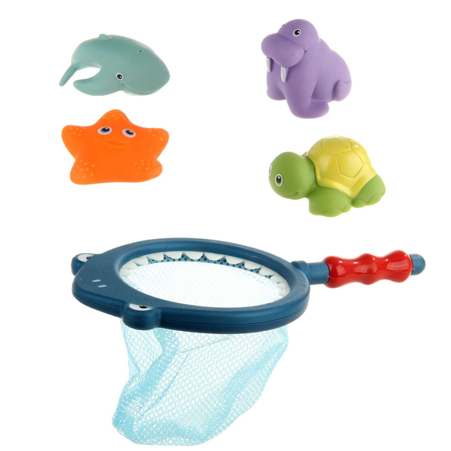 Игрушки для купания Ути Пути 4 предмета и сачок - фото 1