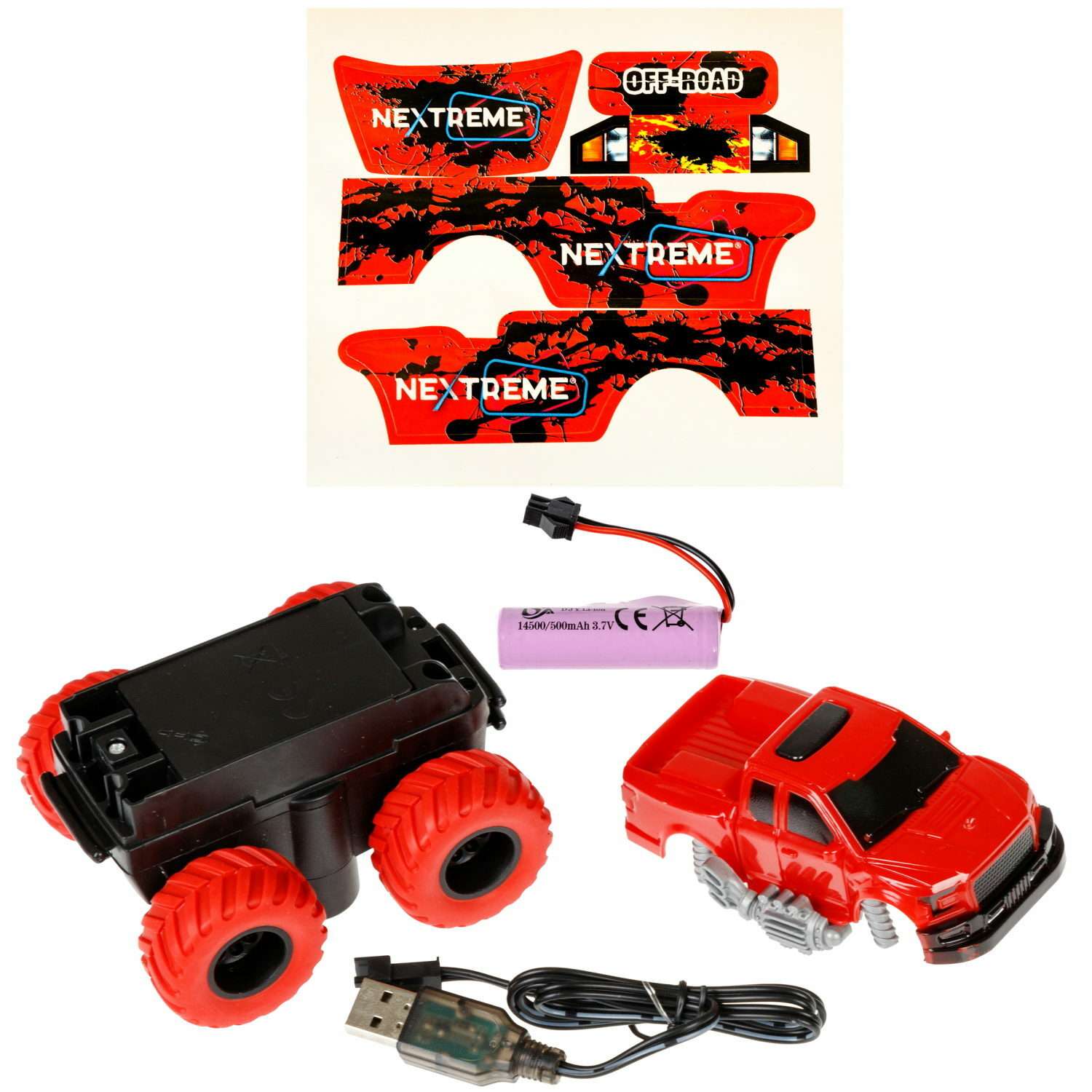 Игровой набор 1TOY Nextreme Гибкий трек с красным внедорожником 100 деталей Т23877 - фото 4