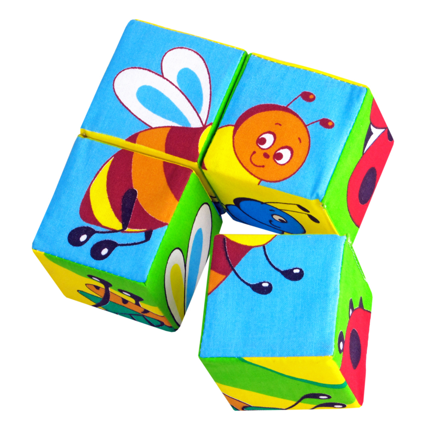 Кубики Мякиши Набор детских мягких развивающих кубиков для малышей Насекомые подарок детям мягкие - фото 7