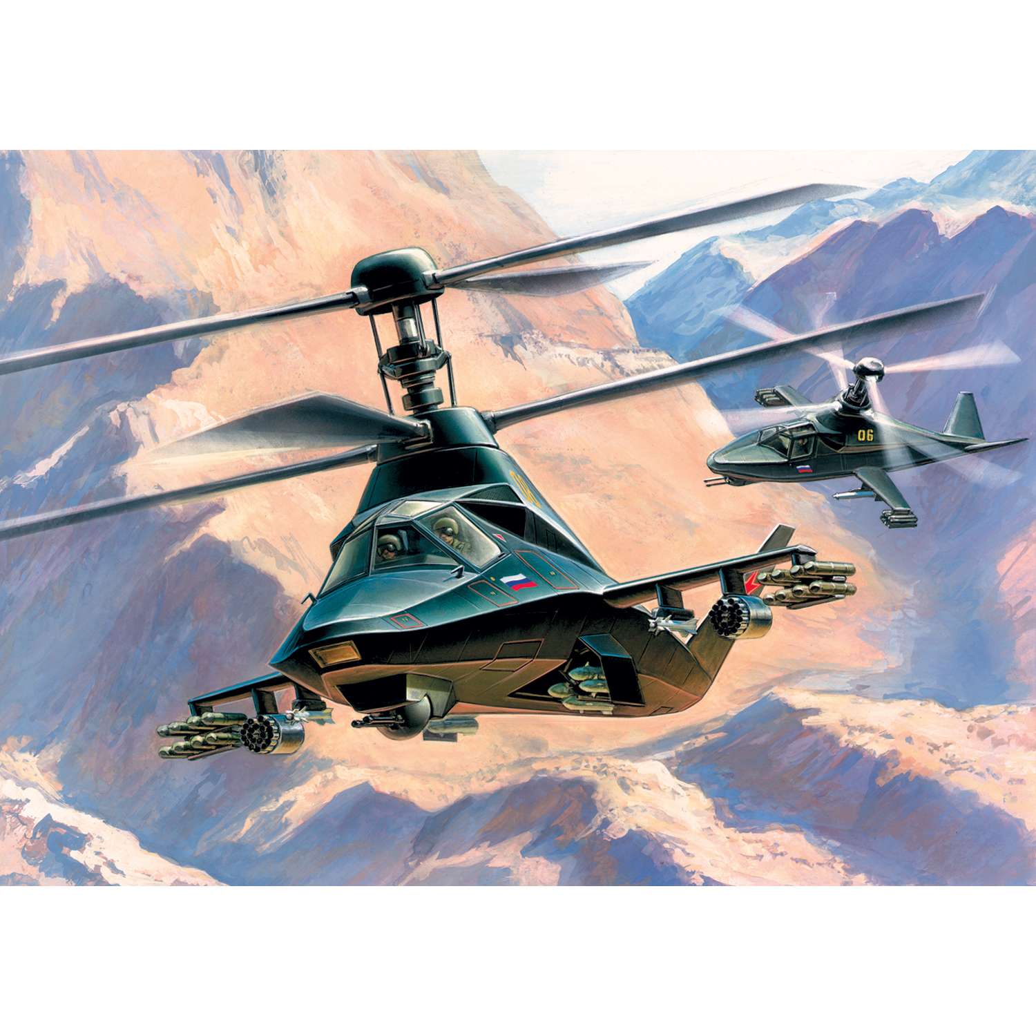 Модель для сборки Звезда Российский вертолет невидимка Ка-58 Черный призрак 7232 - фото 4