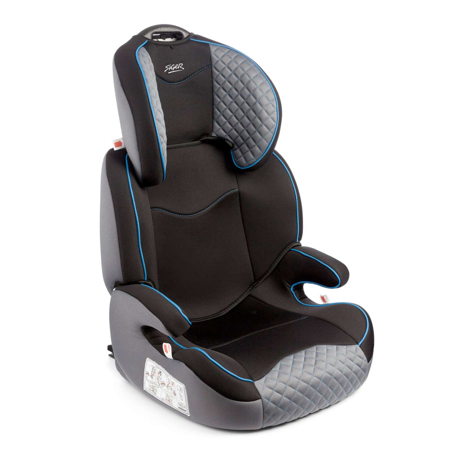 Автомобильное кресло SIGER УУД Siger Вега Fix гр.II/III серый черный - фото 1