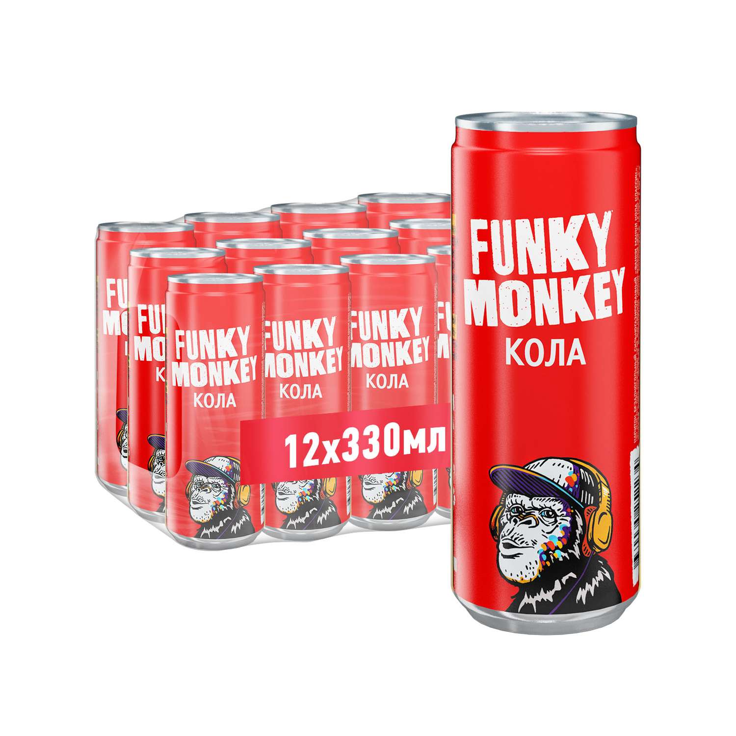 Газированный напиток FUNKY MONKEY Cola classic 0.33 л - 12 шт. - фото 1