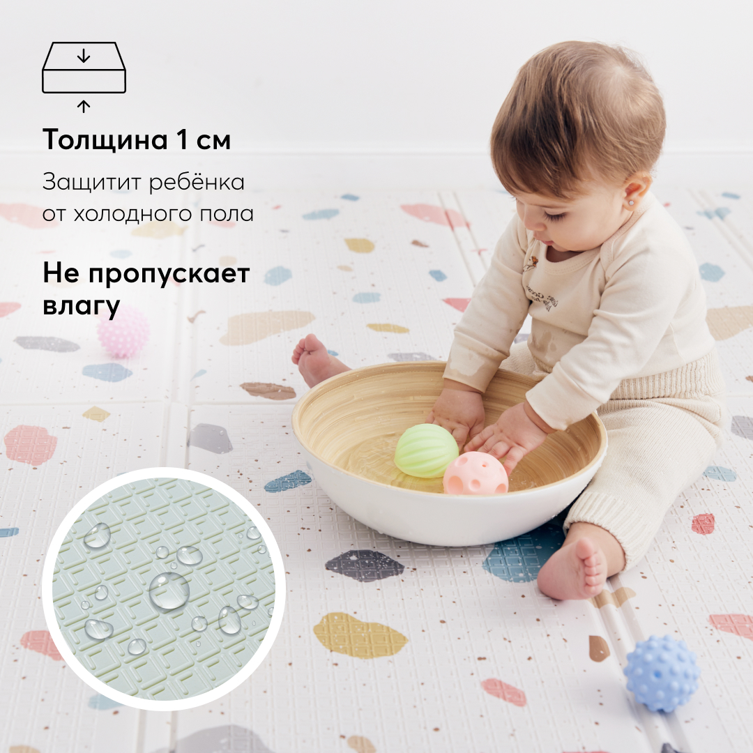 Коврик детский Happy Baby Soft Floor массажный непромокаемый складной - фото 5