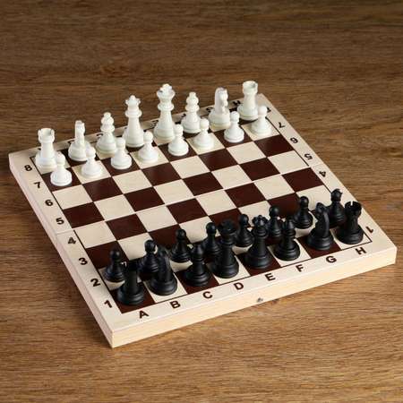 Шахматные фигуры Sima-Land король h 6.2 см пешка h 3.2 см черно белые