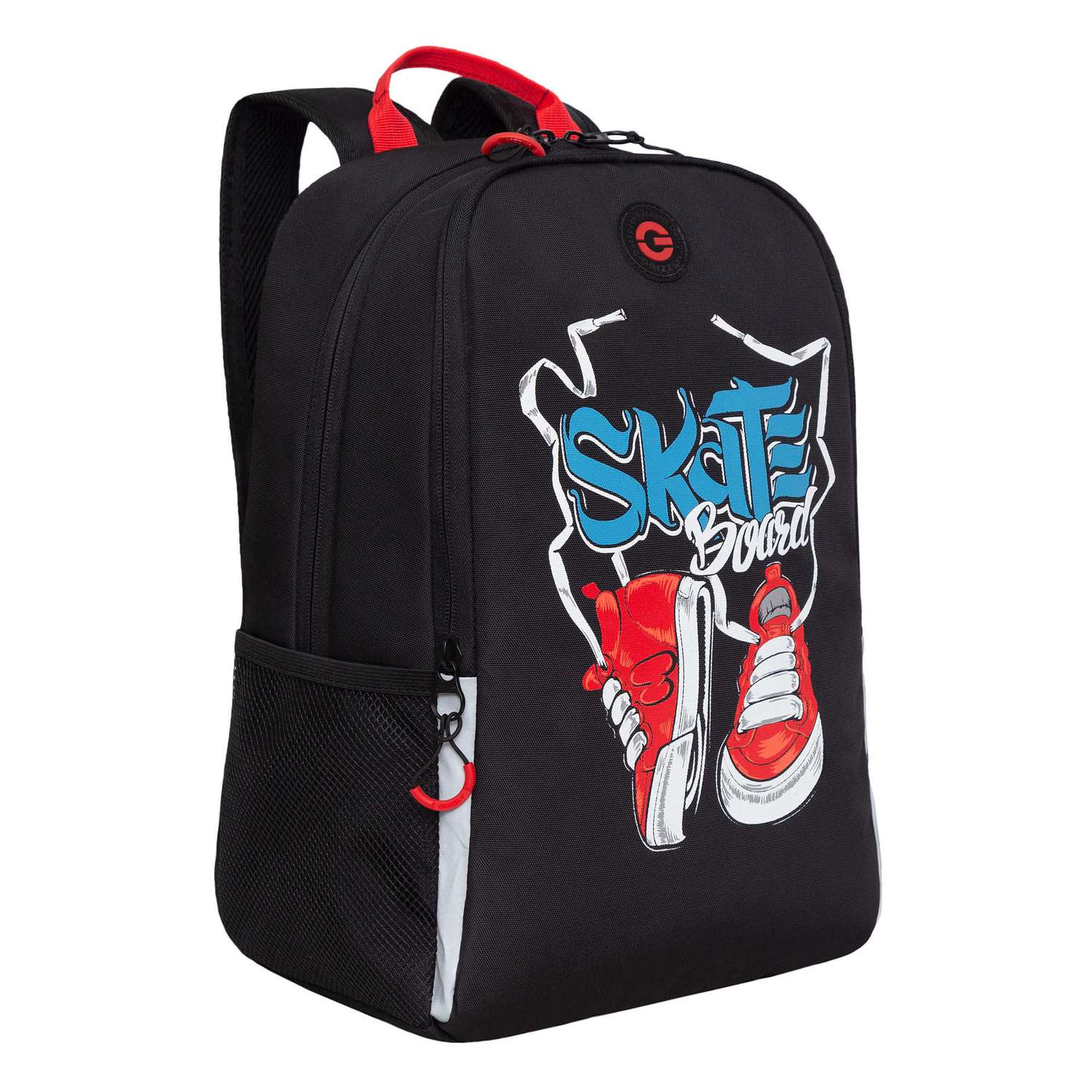 Рюкзак школьный Grizzly Черный-Красный RB-351-7/1 - фото 1