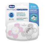 Пустышка CHICCO Physio Comfort 2шт 0-6мес силикон Pink рисунок белочка енот