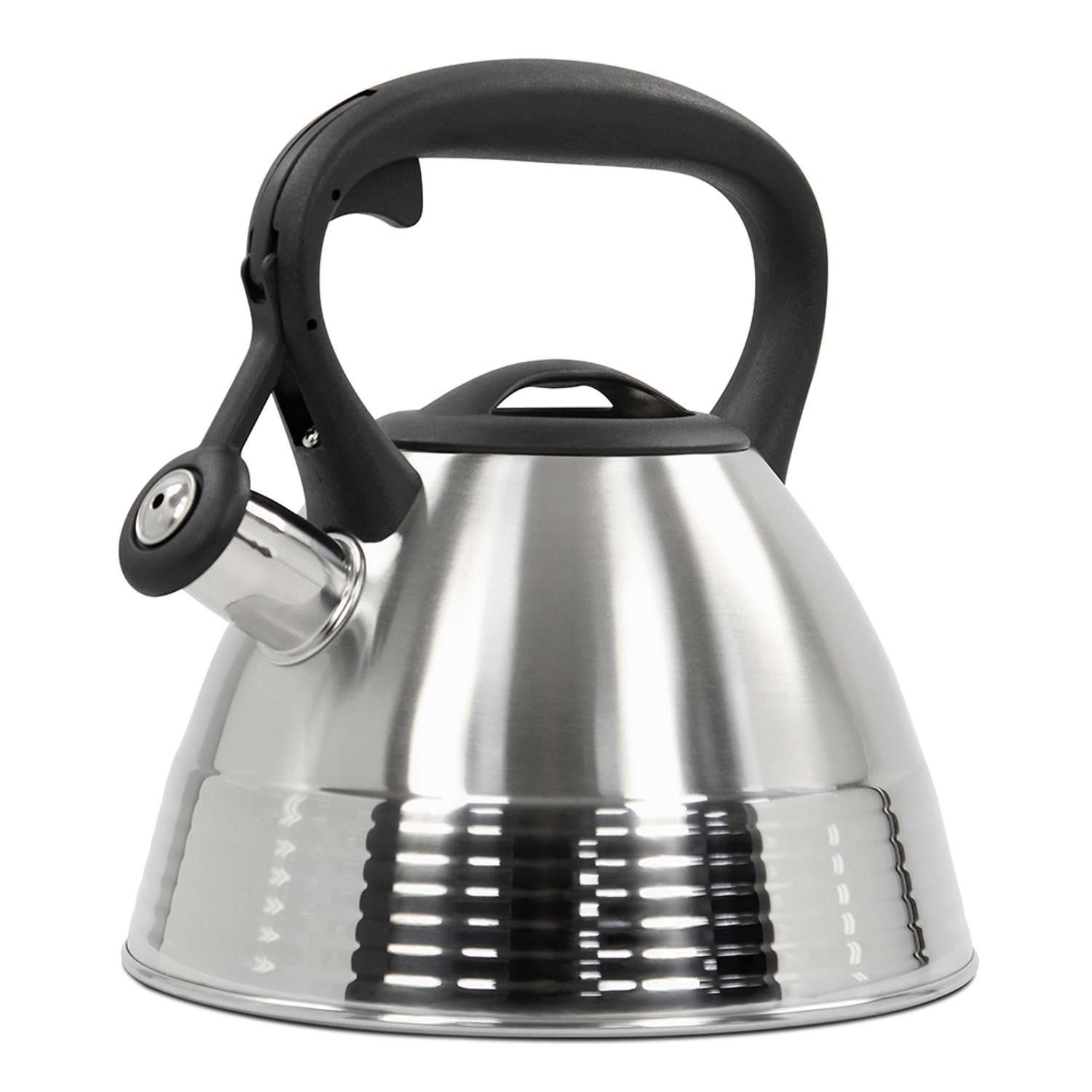 Чайник для плиты MARTA MT-3048 со свистком черный гранит - фото 1