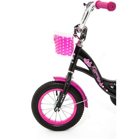 Велосипед ZigZag 12 GIRL черный малиновый С РУЧКОЙ