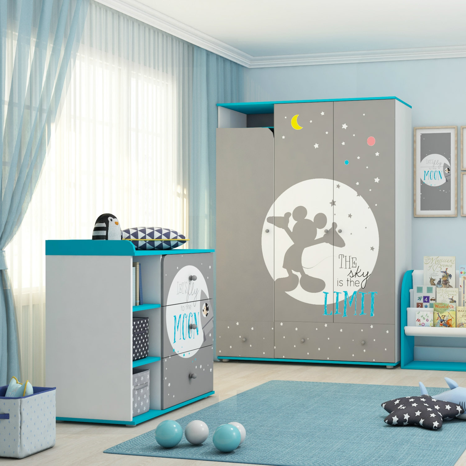 Комод Polini kids Disney baby Микки Маус с 3ящиками Белый-Серый - фото 6