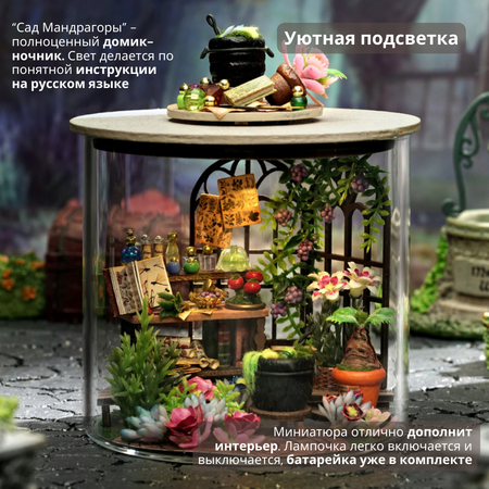 Румбокс Yarvita Интерьерный конструктор миниатюра Сад Мандрагоры DIY House