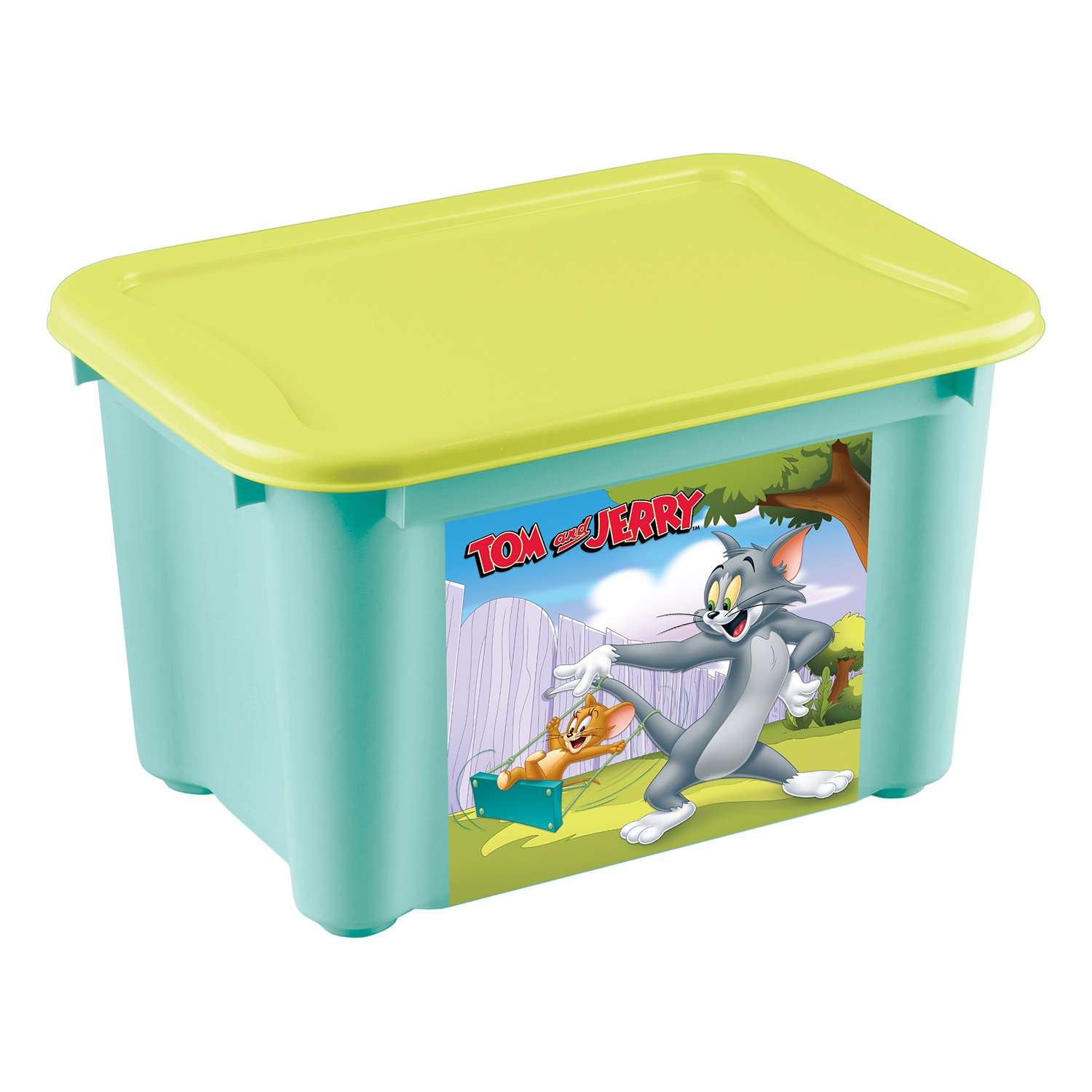 Ящик Пластишка Tom and Jerry S универсальный с аппликацией Бирюзовый - фото 1
