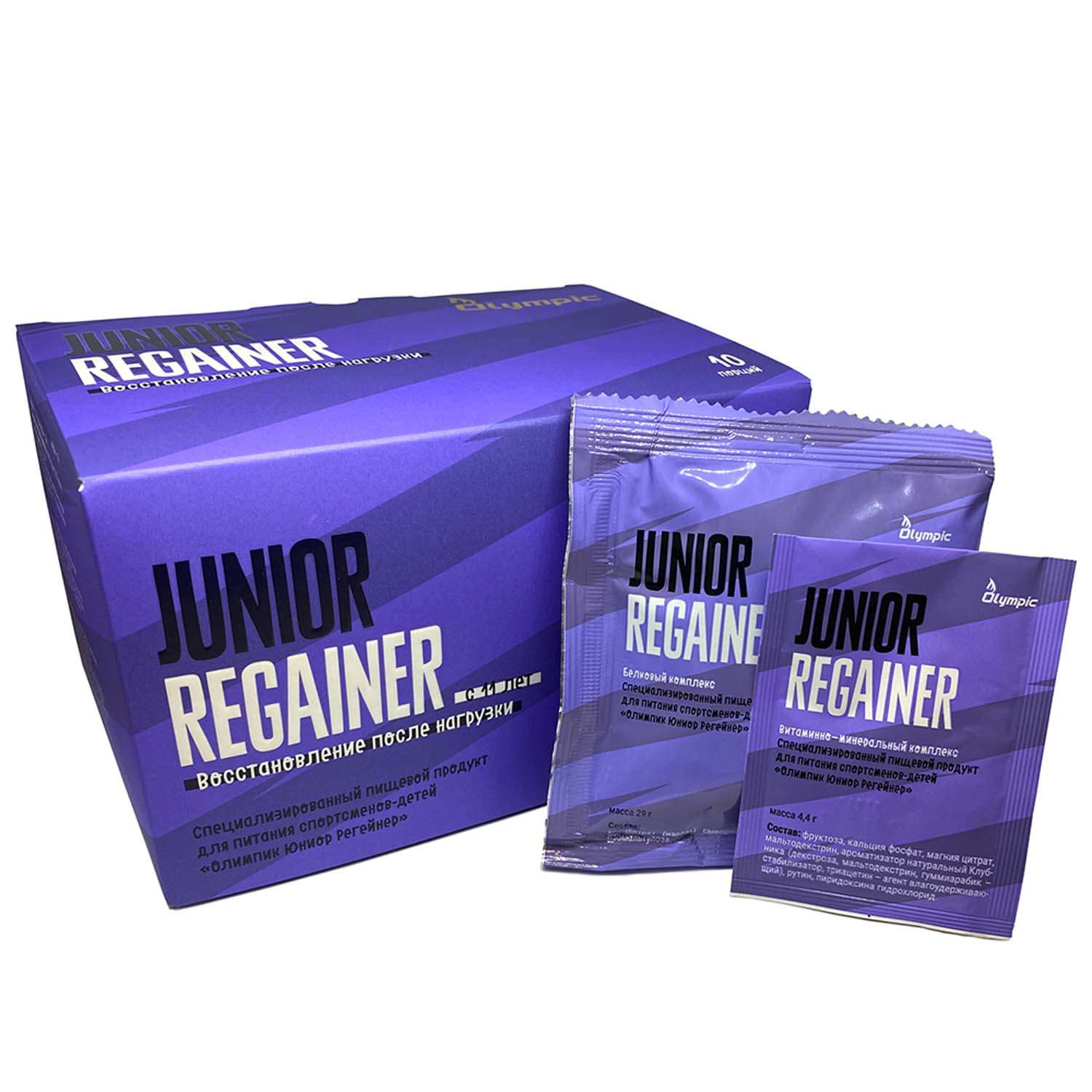 Белково-углеводный коктейль Olympic Junior Regainer 29г и 4.4г*20пакетиков - фото 2