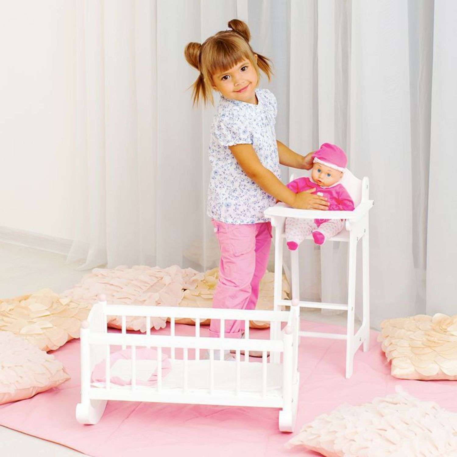 Набор мебели для кукол Paremo Стул и люлька Белый PFD116-12 PFD116-12 - фото 6