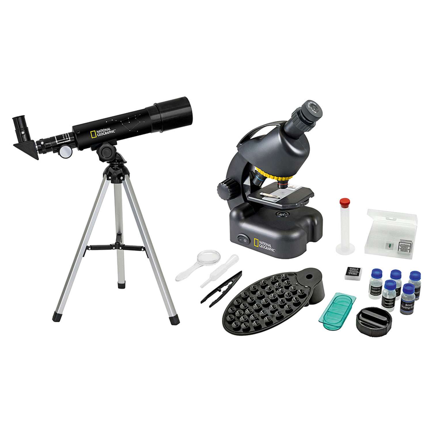 Набор Bresser National Geographic: телескоп 50/360 AZ и микроскоп 40–640x - фото 1