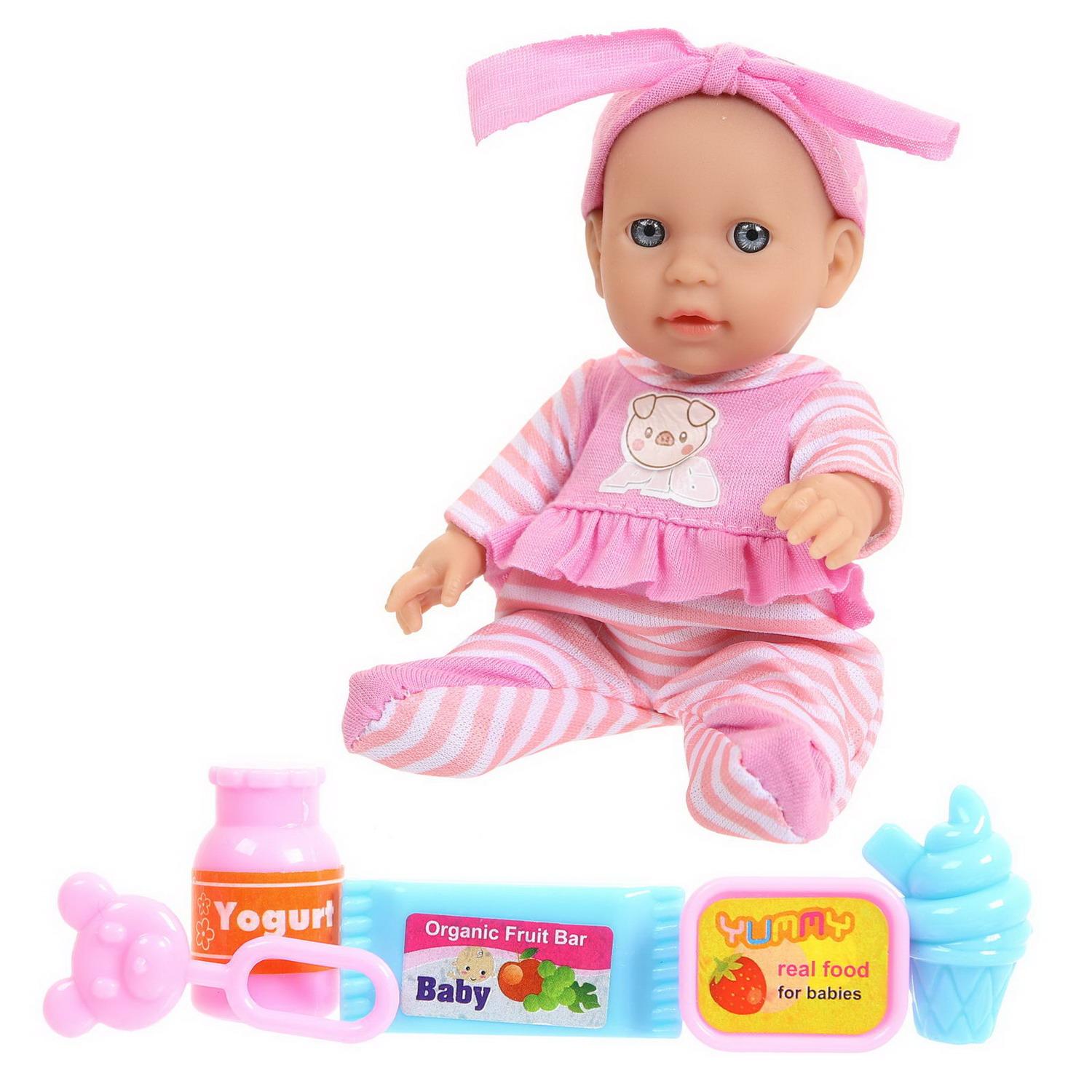 Пупс Junfa micro baby 15 см девочка в костюмчике 2805A/девочка - фото 3