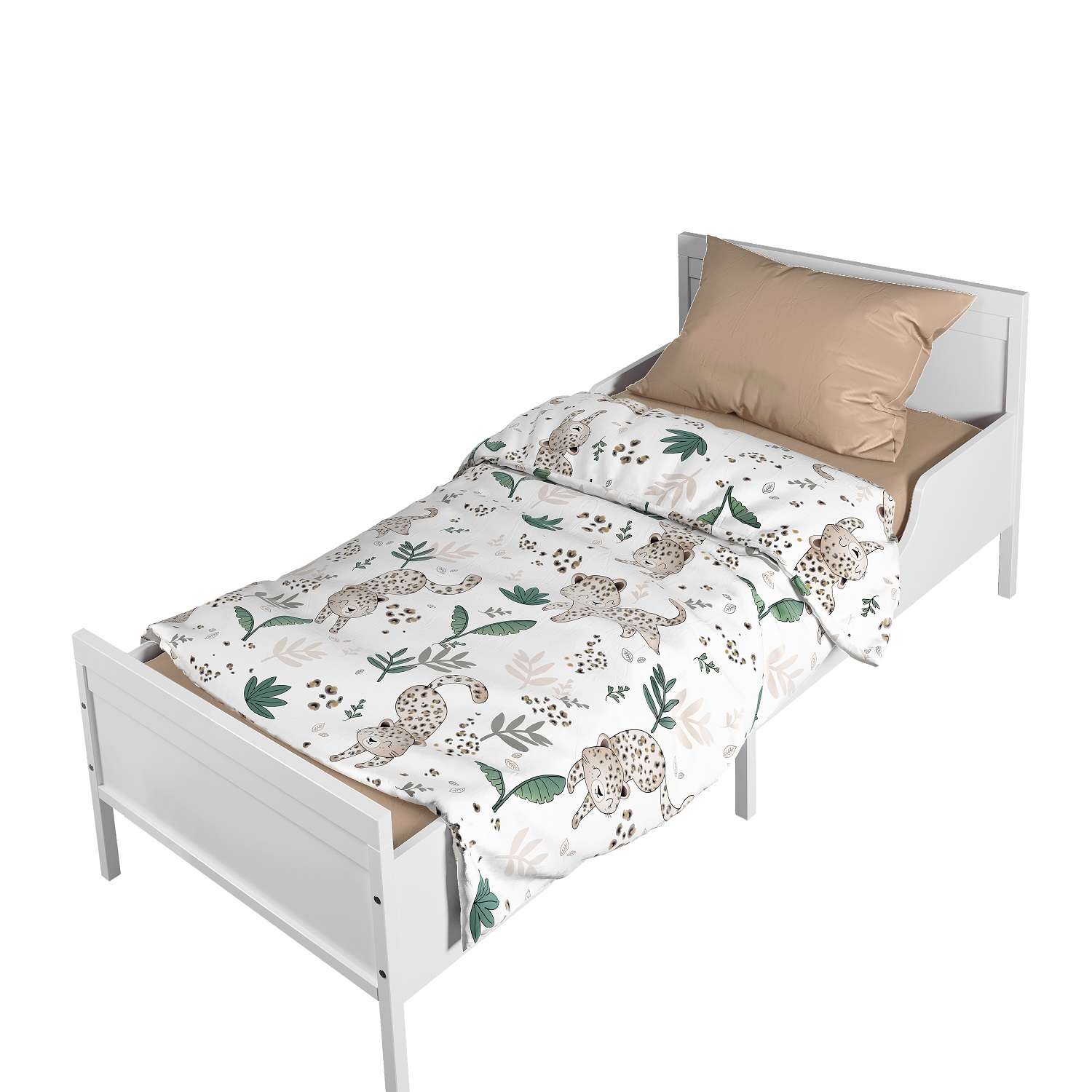 Комплект постельного белья Стрекоза Тигрята в кроватку 160*80 см с простыней на резинке 3 предмета - фото 1
