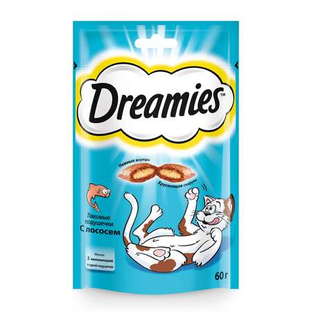 Лакомство для кошек Dreamies подушечки c лососем 60г