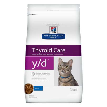 Корм для кошек HILLS 1.5кг Prescription Diet y/d Thyroid Care для щитовидной железы сухой