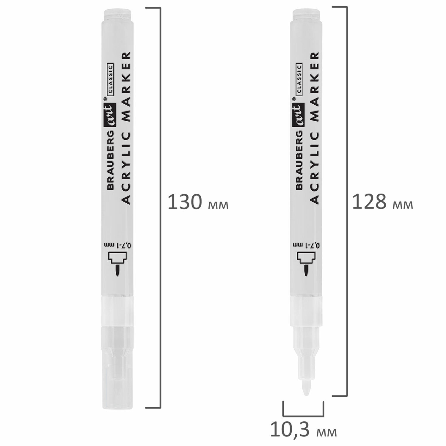 Акриловые маркеры Brauberg для рисования и скетчинга набор 2 цвета черный белый - фото 9