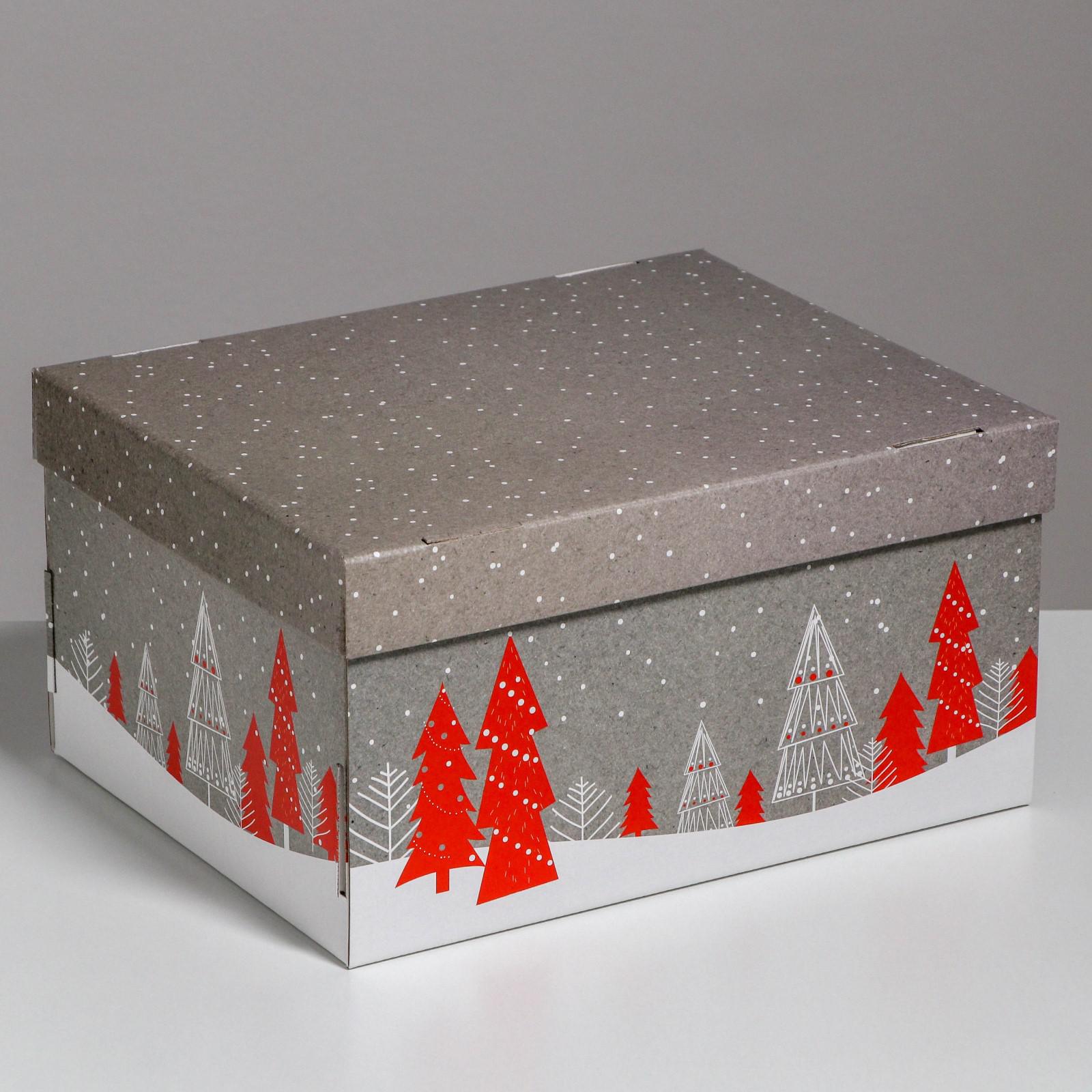 Складная коробка Дарите Счастье «Новогоднее поздравление». 31.2×25.6×16.1 см - фото 1