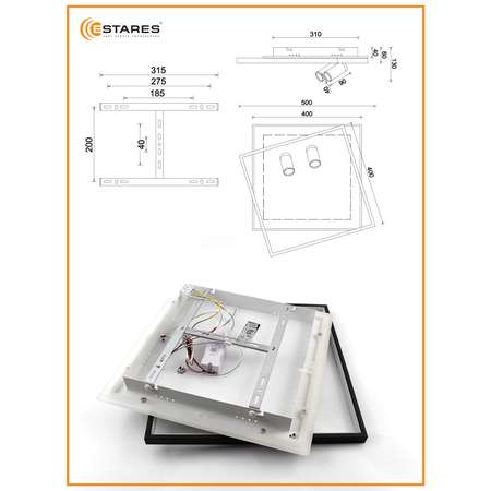 Светодиодная люстра с пультом Estares управляемый светильник GEOMETRIA downlight 75W 2S