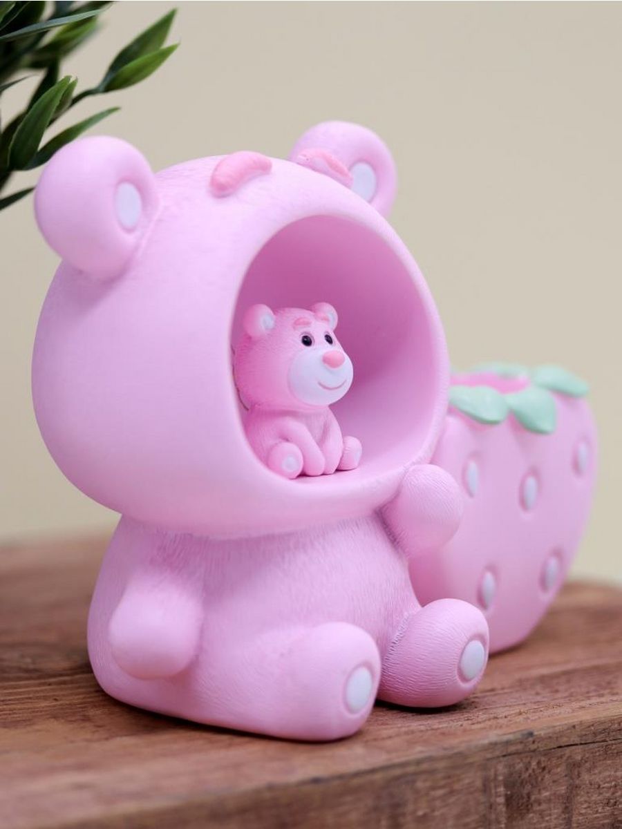 Ночник-подставка iLikeGift Strawberry bear pink - фото 3