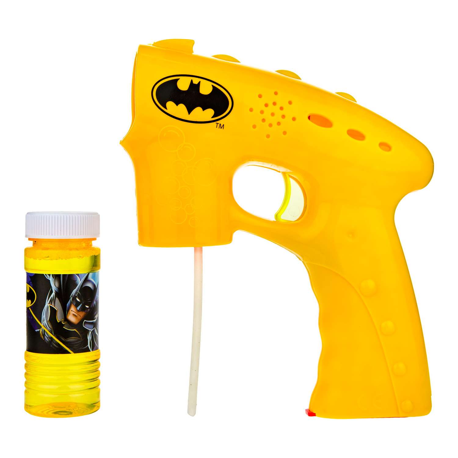 Генератор мыльных пузырей 1TOY Batman с раствором со световыми эффектами игрушки для мальчика пистолет бластер - фото 1