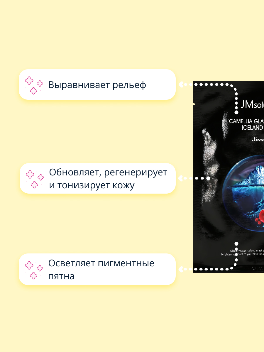 Маска тканевая JMsolution с экстрактом камелии выравнивающая тон кожи 30 мл - фото 3