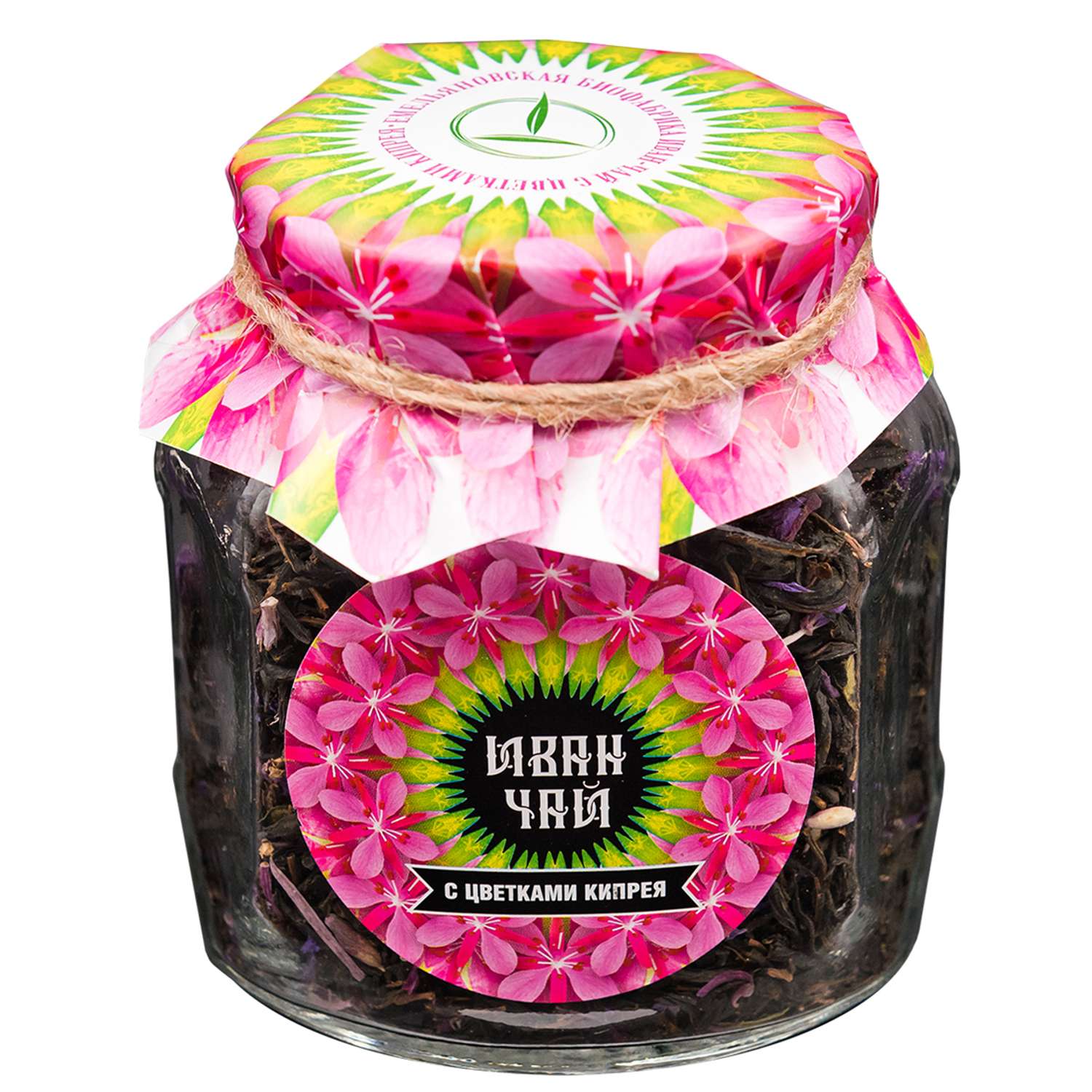 Чай Емельяновская Биофабрика иван-чай в стеклянной банке с цветами кипрея ферментированный 50 гр. в подарочной упаковке - фото 3