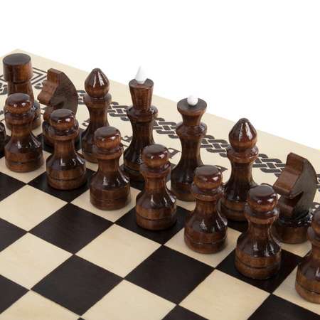 Шахматы Золотая сказка деревянные 40х40 см 3в1 шашки нарды подарочный набор