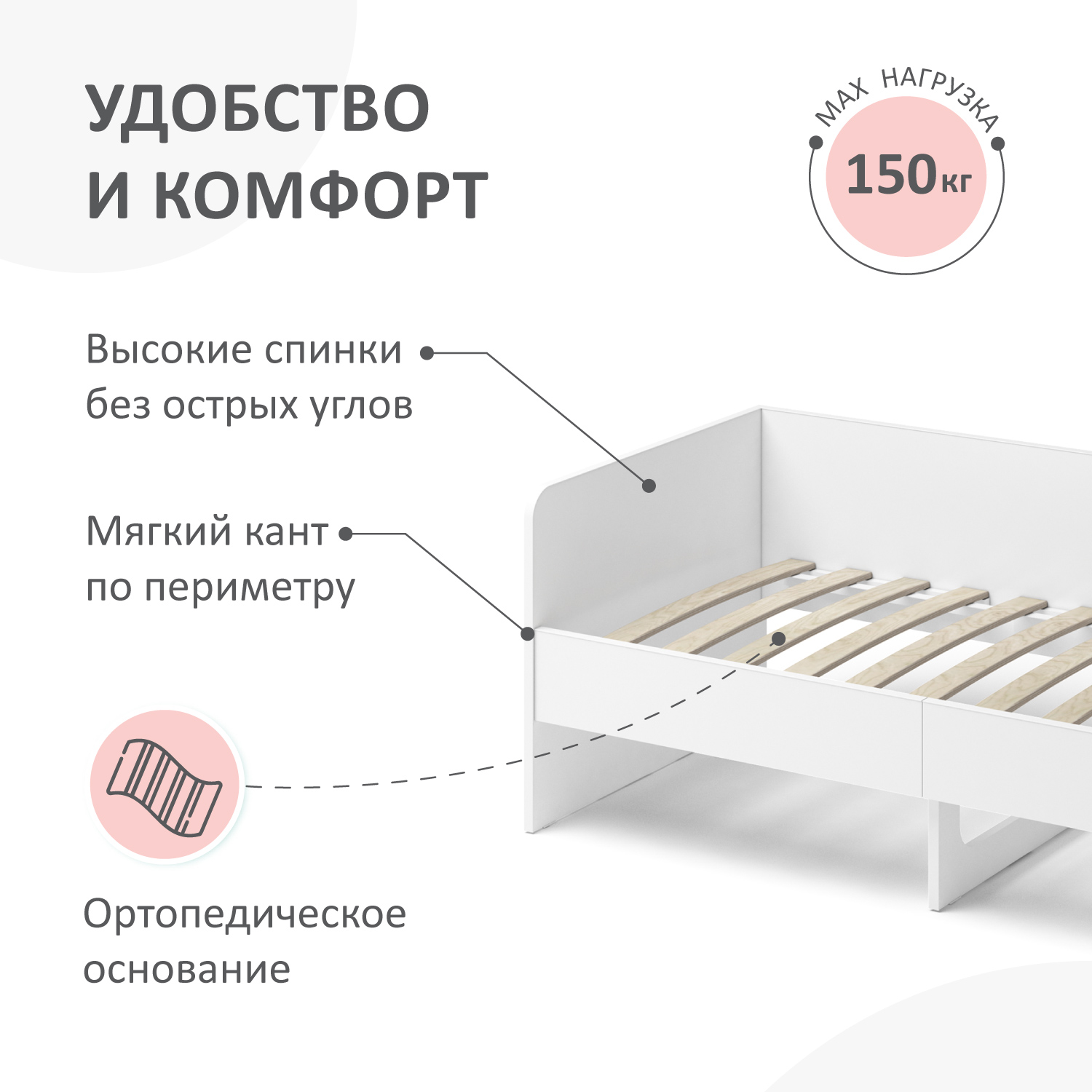 Детская кровать Умка 160*70 см ROMACK на ортопедическом основании - фото 5