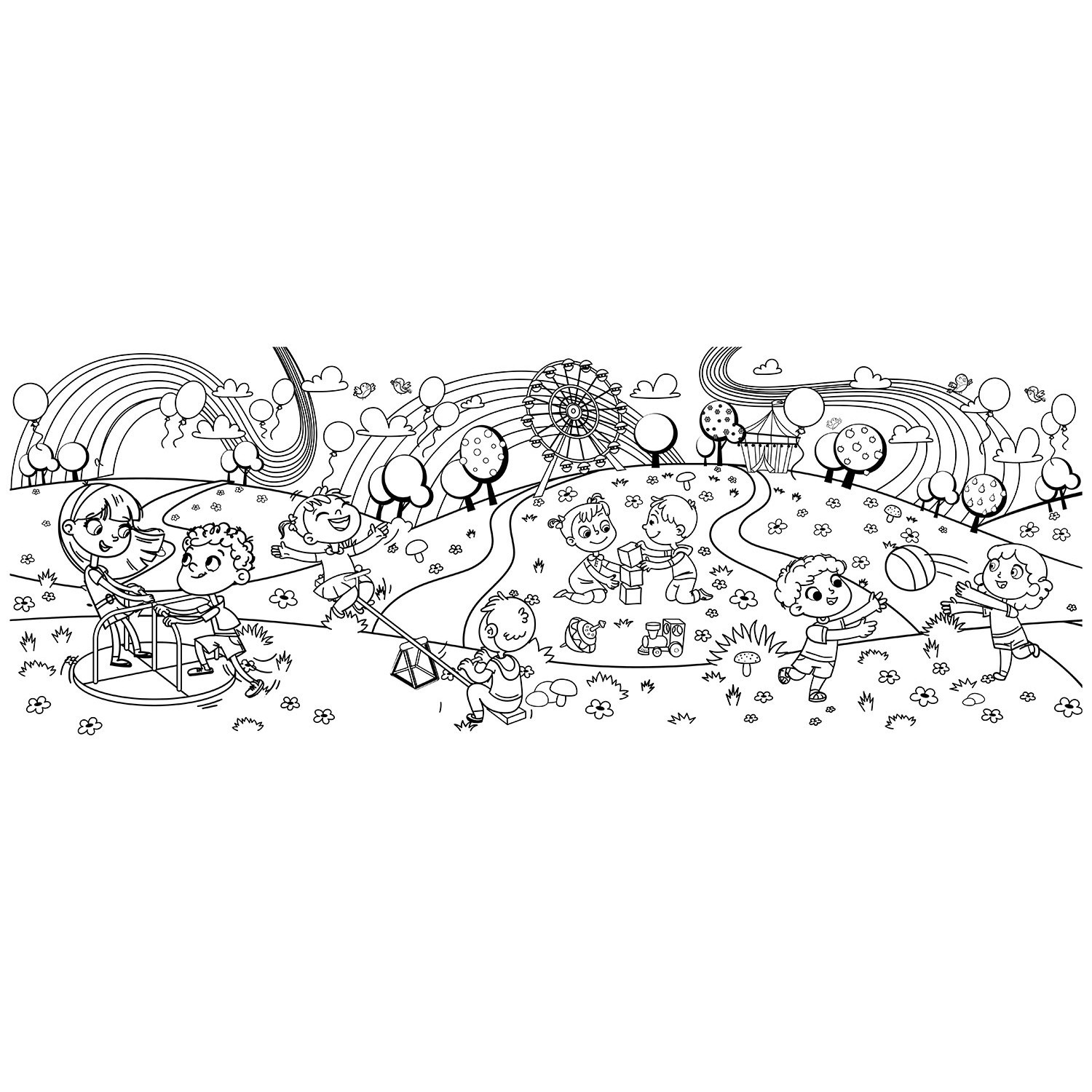 Набор для творчества Фантазер Раскраска панорама акварелью Дети и Радуга/Мир животных в ассортименте 737151-737152 - фото 4