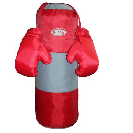 Детский набор для бокса Belon familia груша с перчатками цвет красный серый