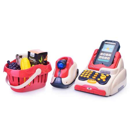 Игровой набор Ural Toys Касса с корзиной для покупок и муляжами продуктов