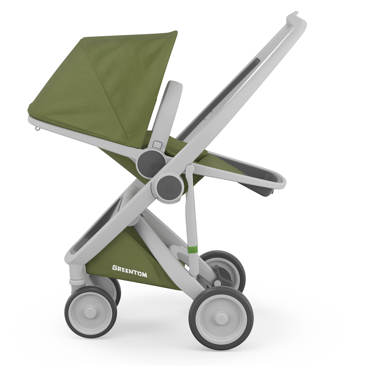 Коляска прогулочная Greentom Reversible Grey-Olive A+B+D - фото 6