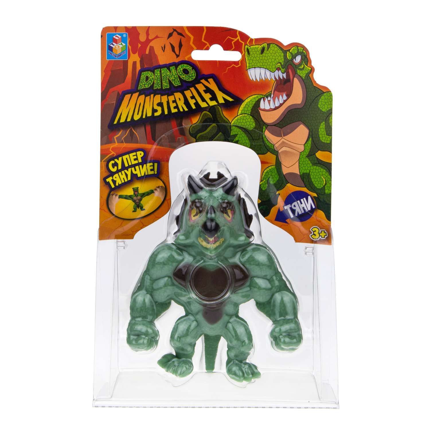 Игрушка-тягун 1Toy Monster Flex Dino Трицерокс Т22691-14 - фото 3