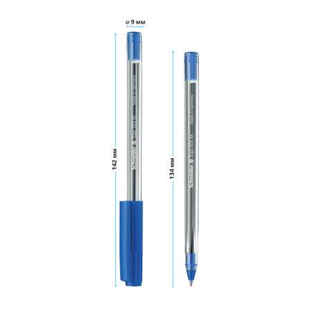 Ручка шариковая SCHNEIDER Tops 505 M синяя 1.0 мм прозрачный корпус 10 шт