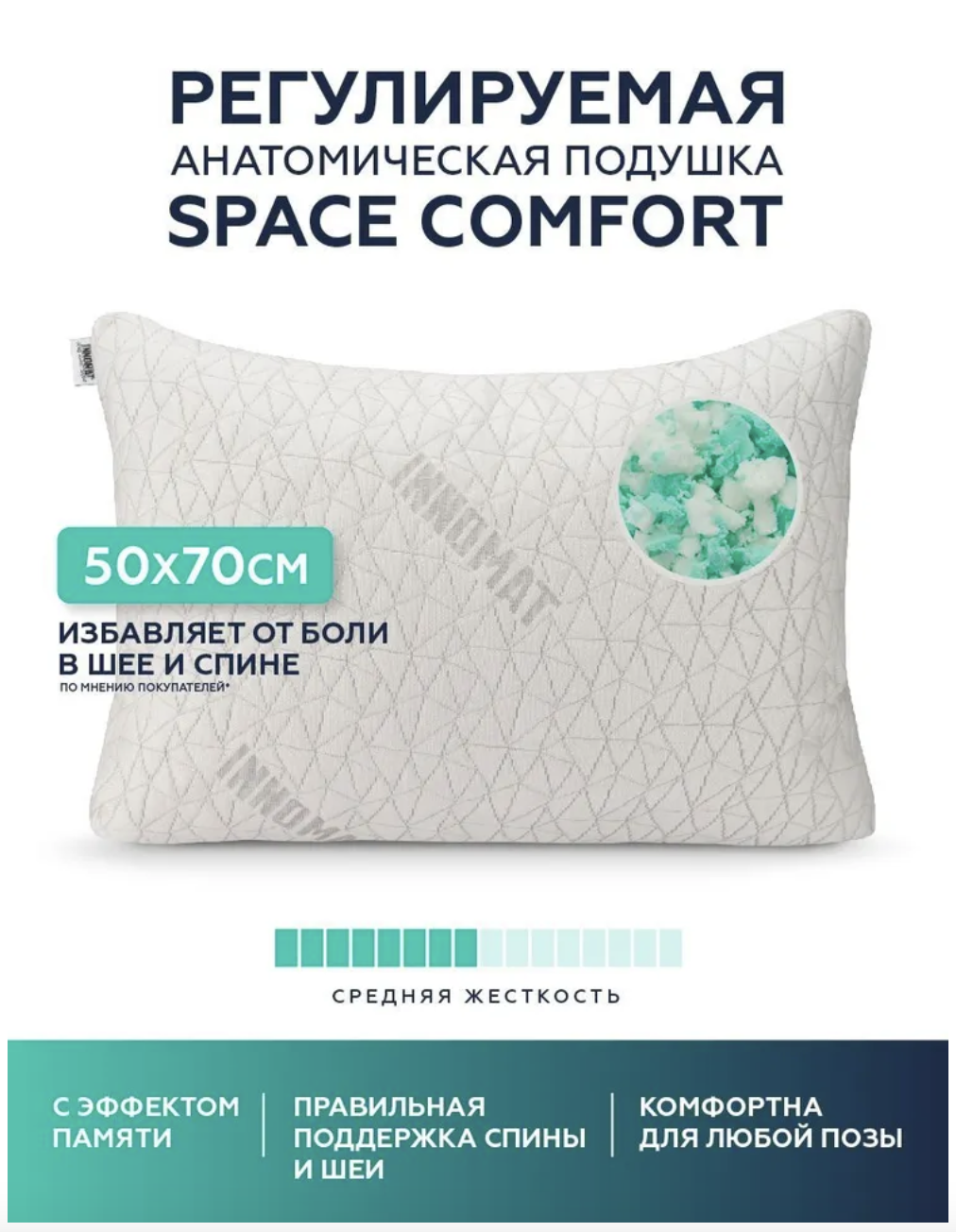 Ортопедическая подушка Innomat Space comfort Original 50х70 - фото 1