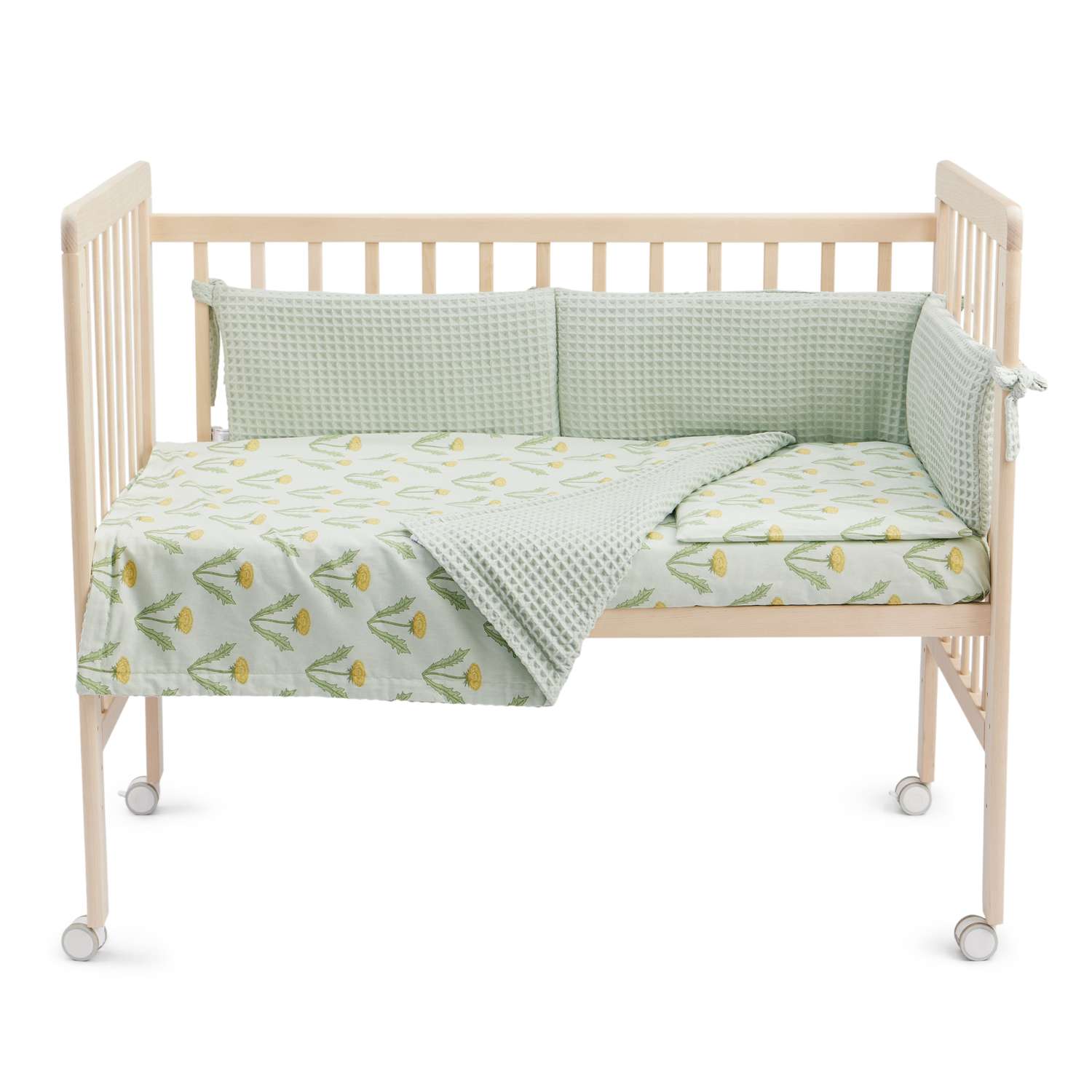 Бортик в кроватку Happy Baby 165х26 см зеленый - фото 7
