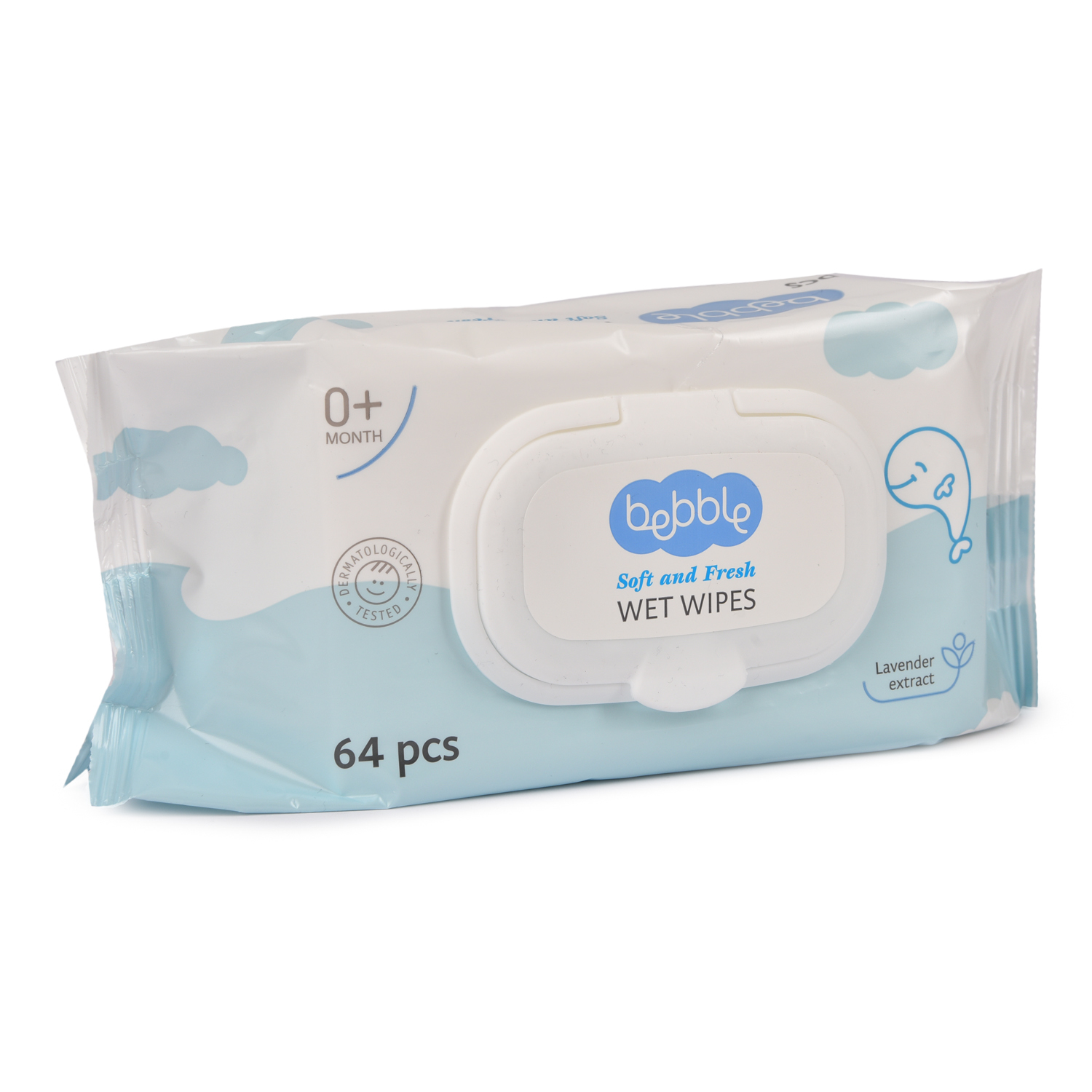 Салфетки влажные Bebble Wet Wipes детские с клипом-крышкой 64шт 304390 - фото 1