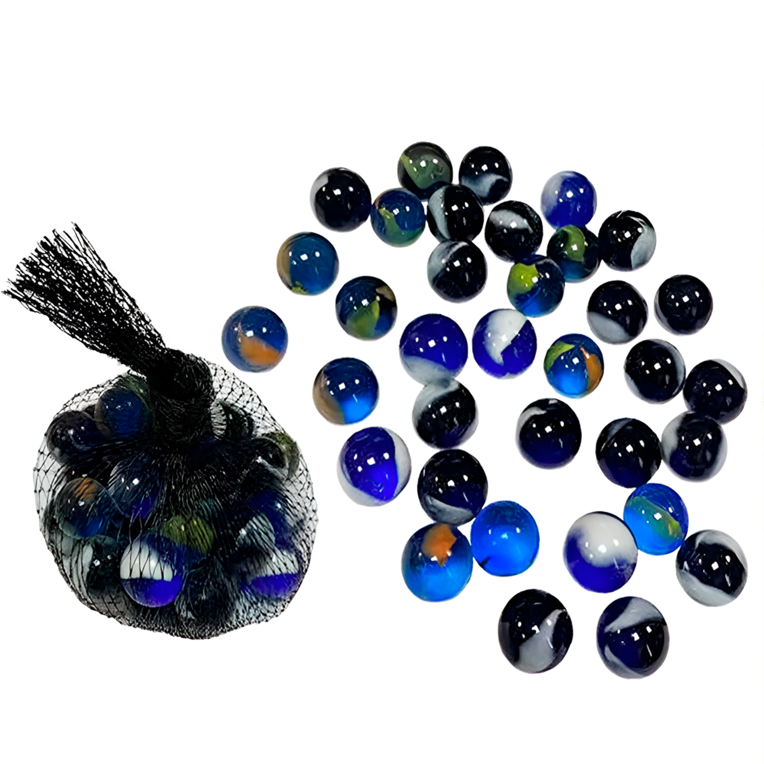 Стеклянные шарики Riota марблс/грунт стеклянный прозрачные с узором 16 мм 35 шт - фото 1