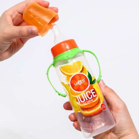 Бутылочка Mum and Baby для кормления «Апельсиновый сок» 250 мл цилиндр с ручкам