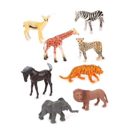 Фигурки животных Диких Наша Игрушка набор игровой для развития и познания 8 см 8 шт