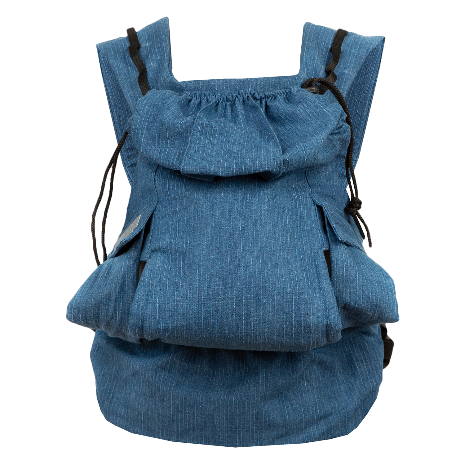 Слинг-рюкзак Чудо-чадо переноска для детей Бебимобиль Позитив синий/джинс - фото 3