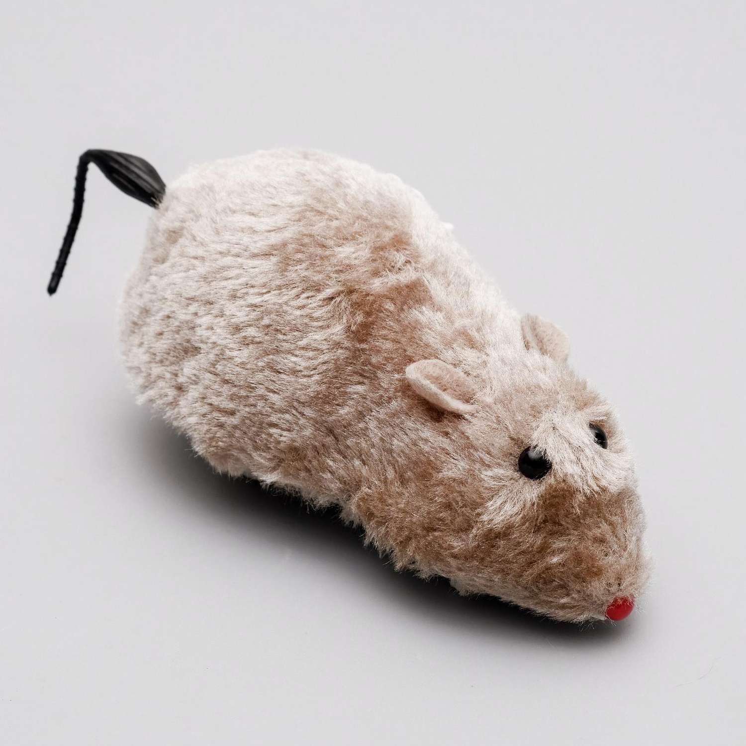 Мышь заводная Пижон меховая 12 см серая - фото 2