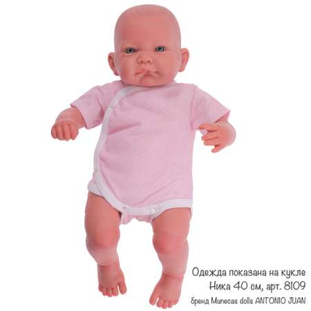 Одежда для кукол и пупсов Antonio Juan 40 - 45 см боди розовое в горошек подгузник
